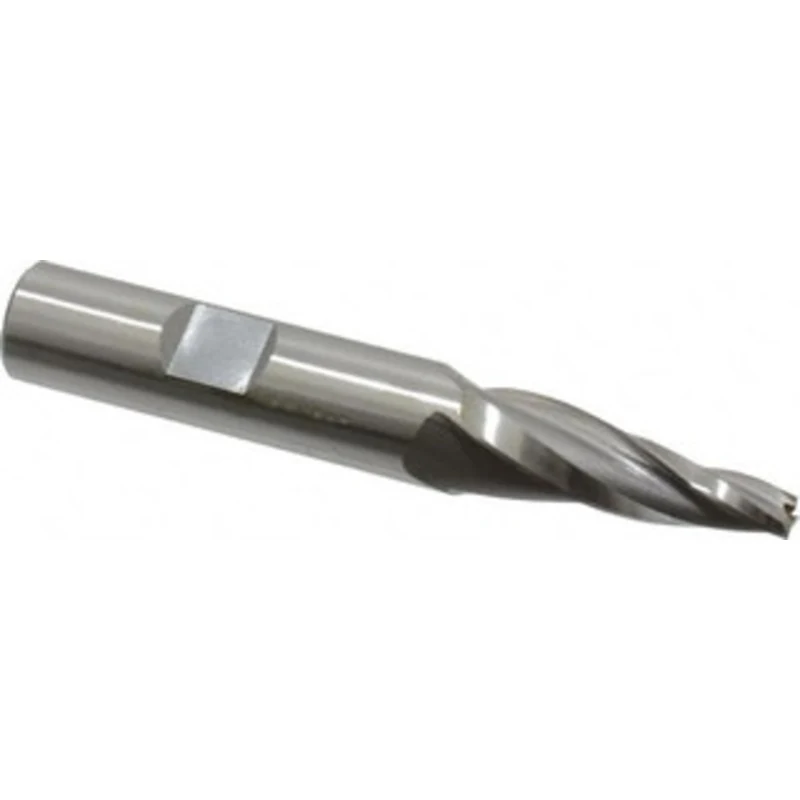 OSG 7 per Side 3/16 Small End Diam 1-1/4 LOC 3-Flute Cobalt Tapered Square End Mill Uncoated, 1/2 Shank Diam, 3-1/4 O...